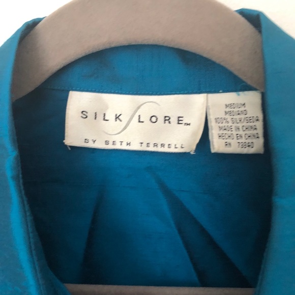 Silk Lore Button Down Shirt with Sleeveless Blouse - Picture 2 of 16